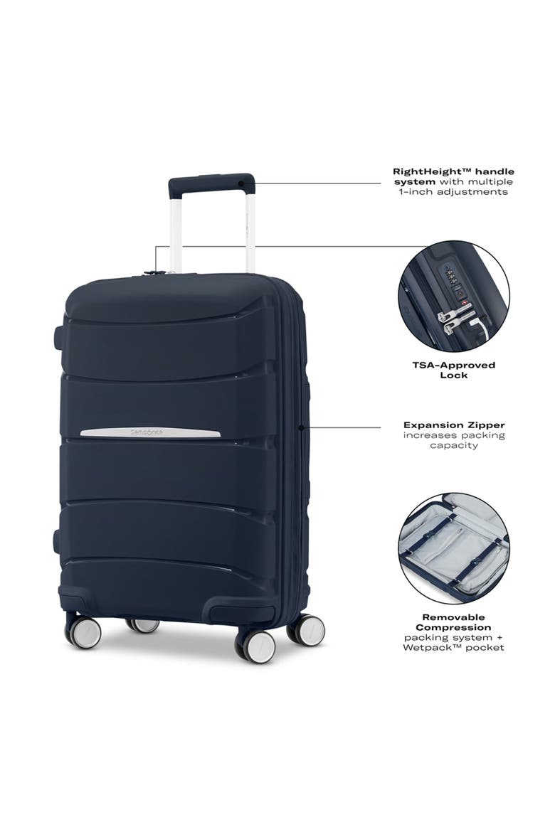 Outline Pro 21" Carry On Spinner Luggage, Alternate, color, Midnight Blue