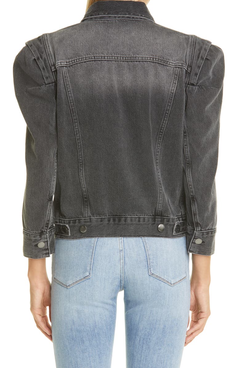 FRAME Rosette Sleeve Denim Jacket, Alternate, color,