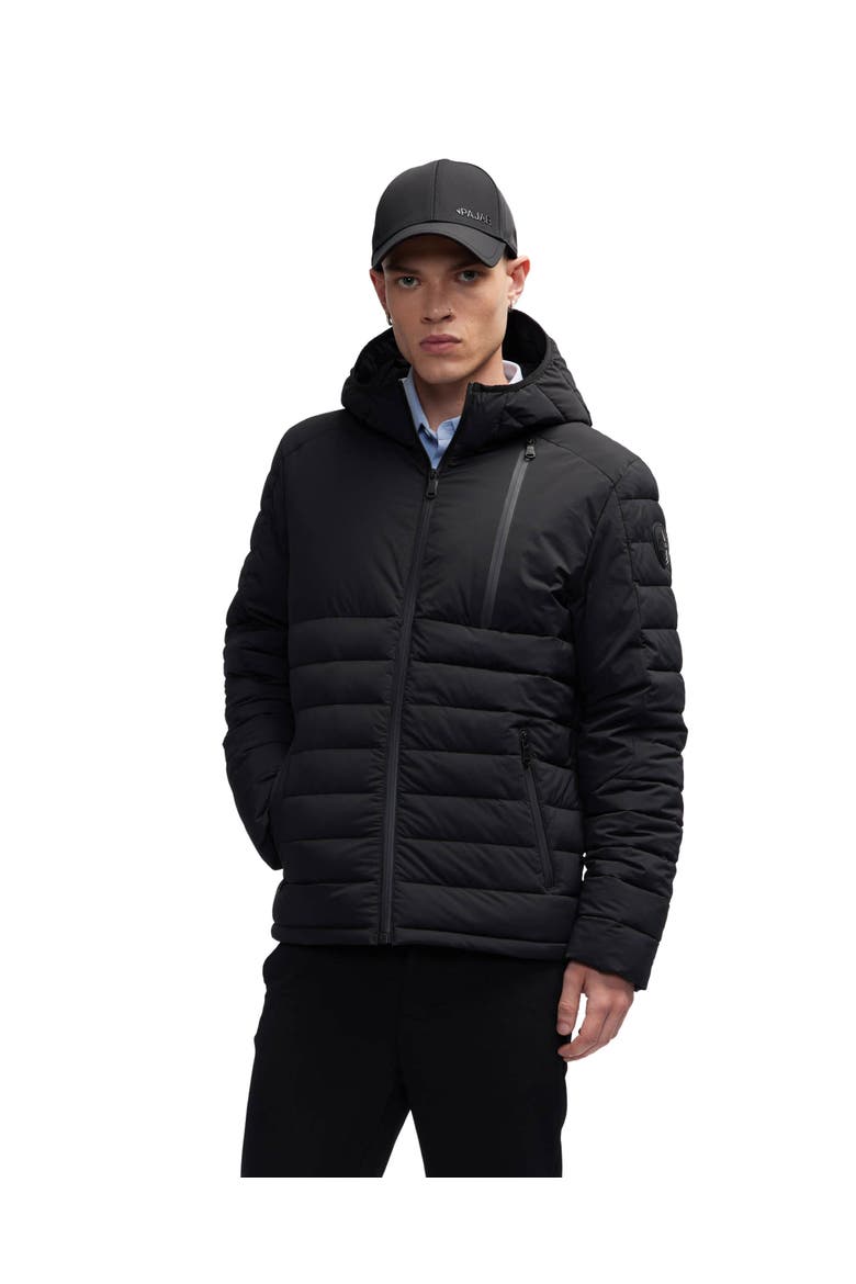 Henrik Channel Quilted Lightweight Stretch Puffer Jacket, Main, color, Black