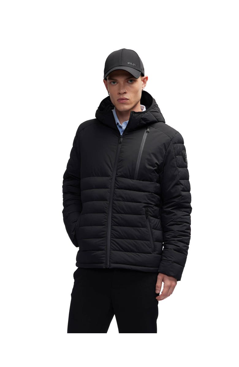 Pajar Henrik Channel Quilted Lightweight Stretch Puffer Jacket, Main, color, Black