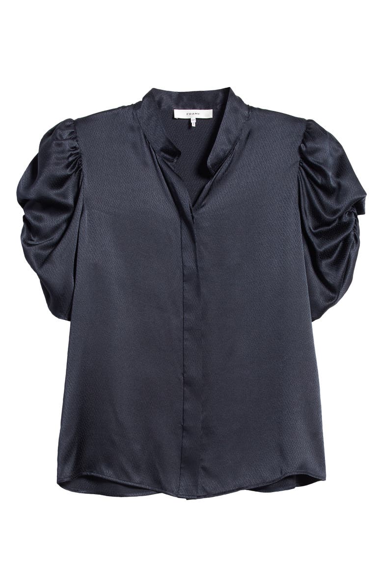 FRAME Puff Sleeve Silk Button-Up Shirt, Alternate, color, 