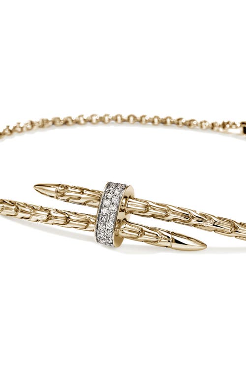 John Hardy 14k Yellow Gold Diamond Sterling Silver Bracelet In Gold