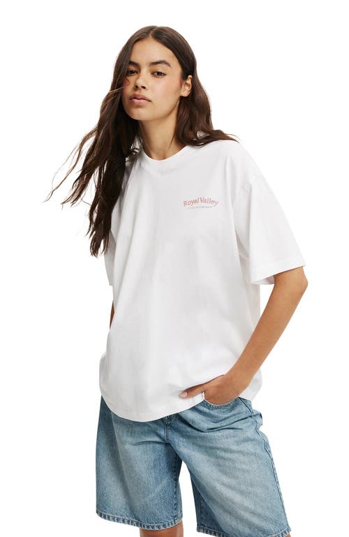 Shop Cotton On The Boxy Graphic Tee In Royal Valley Harvest White