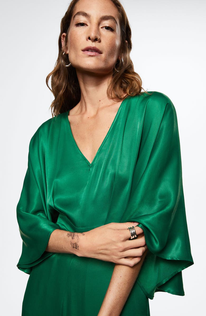 MANGO Wide Leg Satin Jumpsuit, Alternate, color,