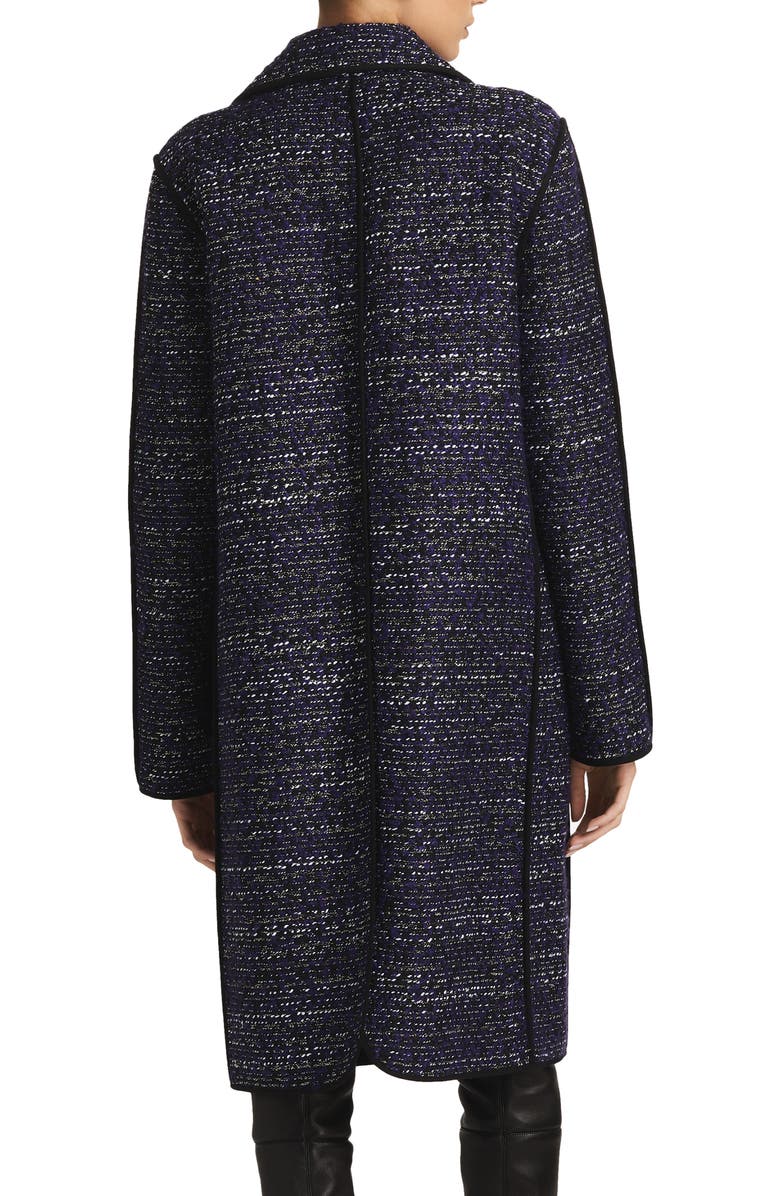 St. John Collection Metallic Tweed Long Coat, Alternate, color, 