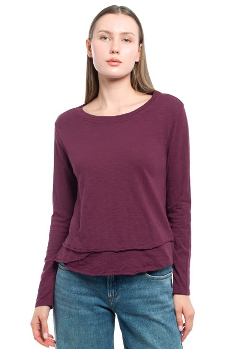 Long Sleeve Mock Layer Tee