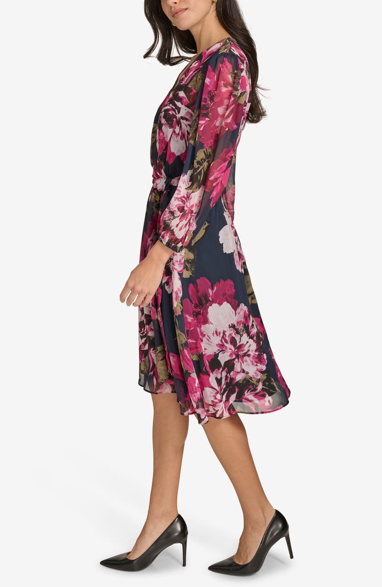 Calvin Klein Long Sleeve Faux Wrap Dress, Alternate, color, 