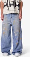mnml Rave Distressed Wide Leg Relaxed Jeans