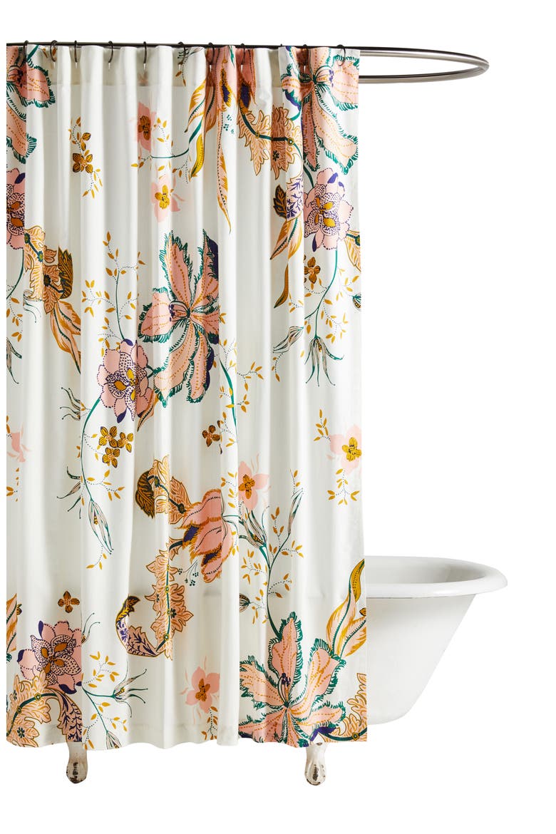 Porte Bonheur Shower Curtain, Alternate, color, PINK