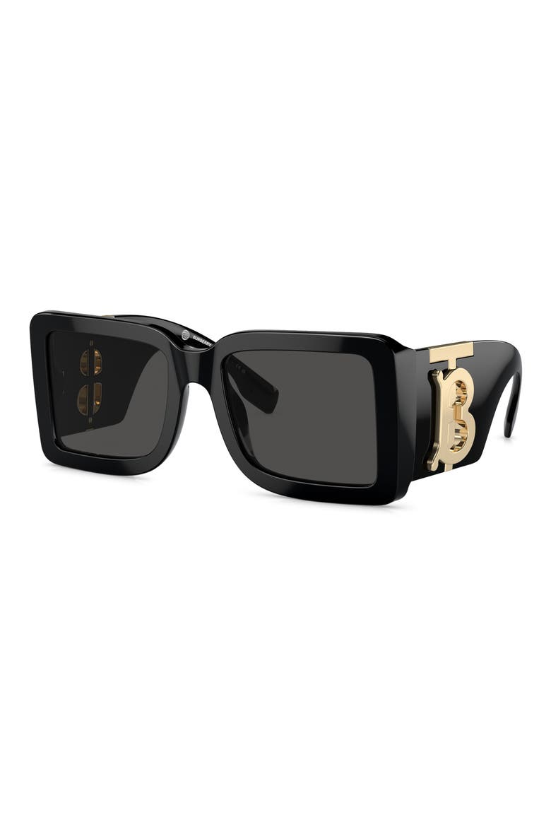 55mm Square Sunglasses, Alternate, color, BLACK