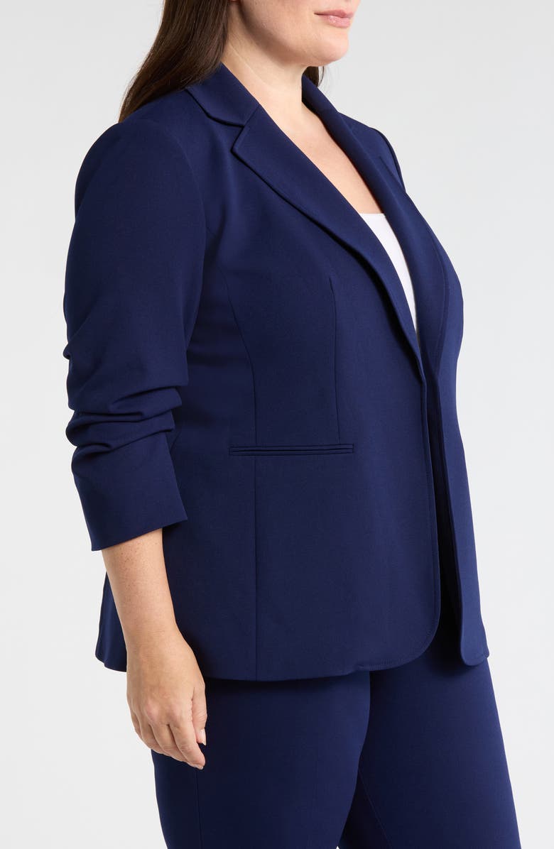 Anne Klein Scrunch Sleeve Open Jacket, Alternate, color, Distant Mountain