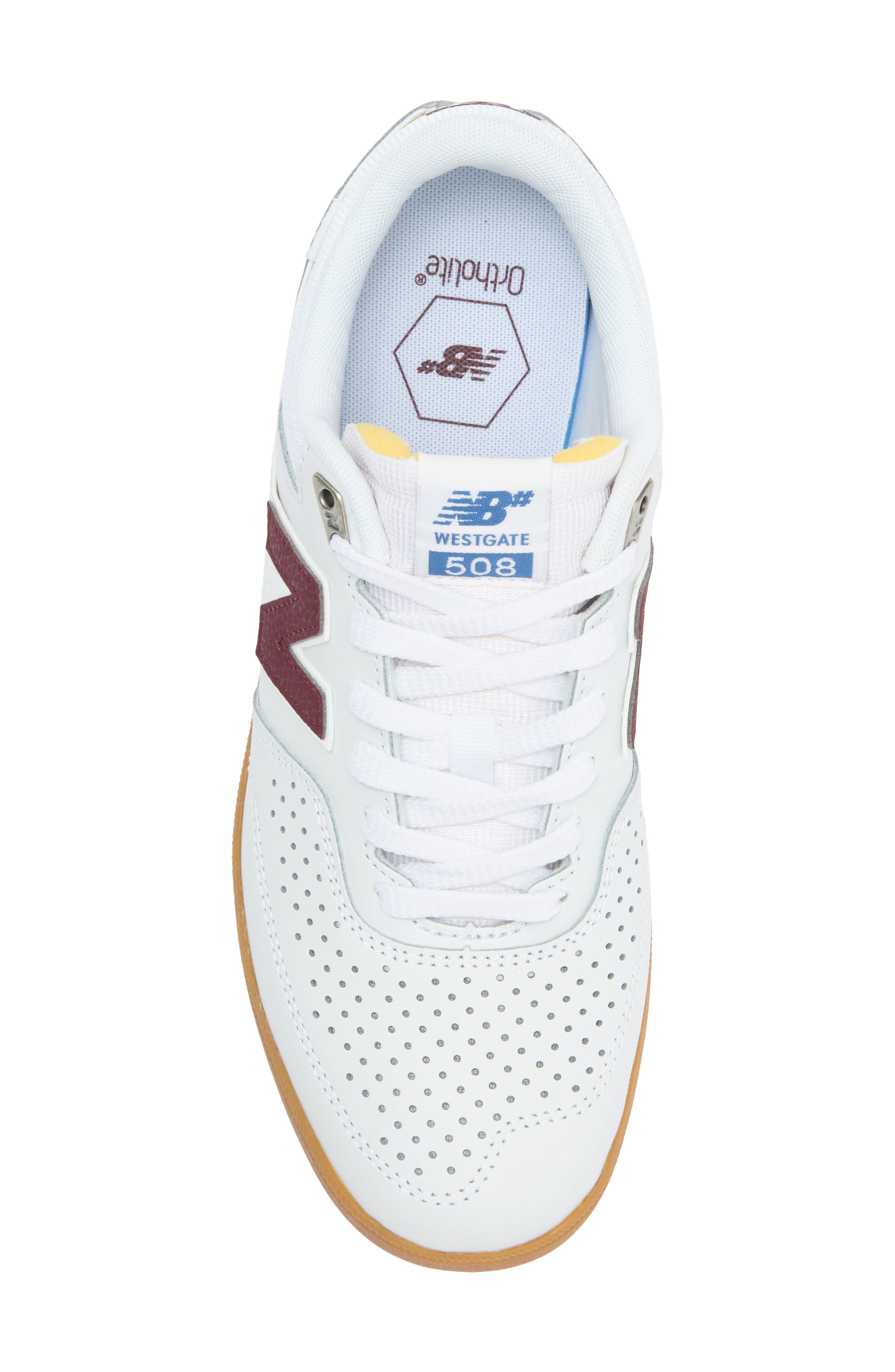 New Balance Numeric Brandon Westgate 508 Sneaker, Alternate, color, White/ Nb Burgundy