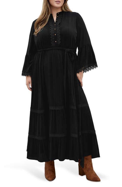 Camille Long Sleeve Maxi Dress (Plus)