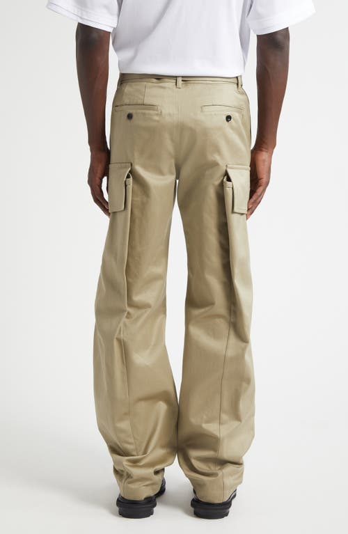 Sacai Belted Cotton Twill Cargo Chinos In Green