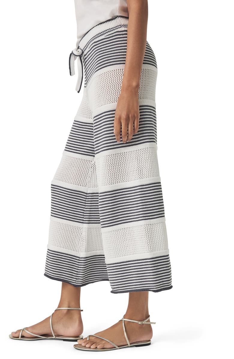 Splendid Ronnie Stripe Cotton Crop Sweater Knit Pants, Alternate, color, Ink Stripe