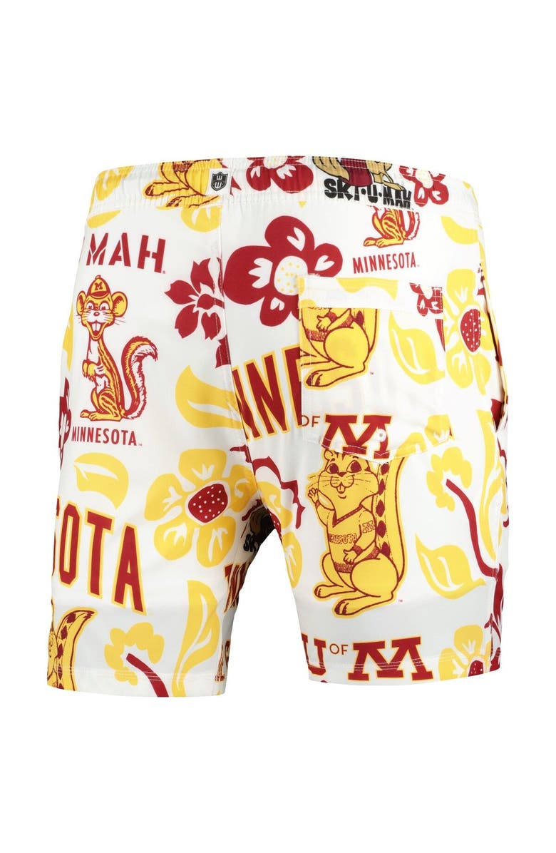 Wes & Willy Men's Wes & Willy  White Minnesota Golden Gophers Vault Tech Swimming Trunks, Alternate, color, 