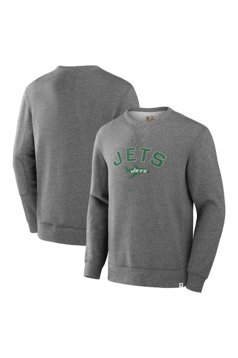 Men's Fanatics  Heather Gray New York Jets Loop Terry Pullover Sweatshirt, Main, color, Heather Gray
