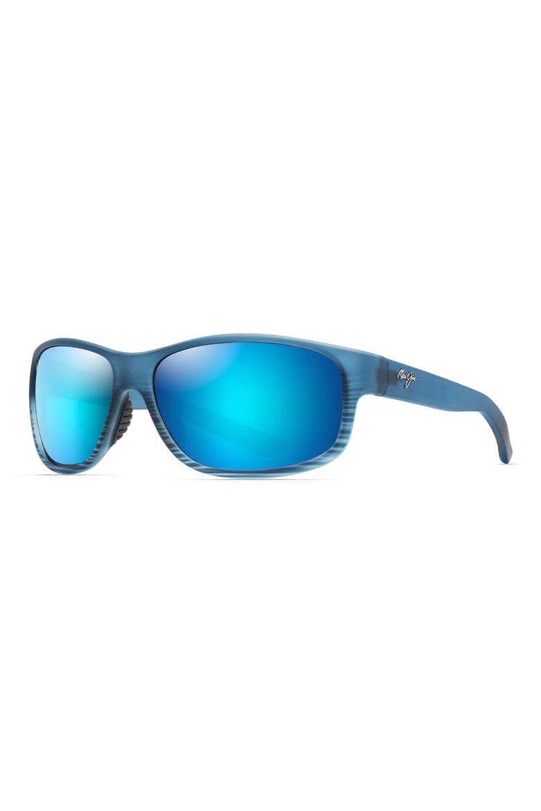 Kaiwi Channel 62mm PolarizedPlus2® Rectangular Sunglasses, Alternate, color, BLUE BLACK STRIPE/ BLUE HAWAII