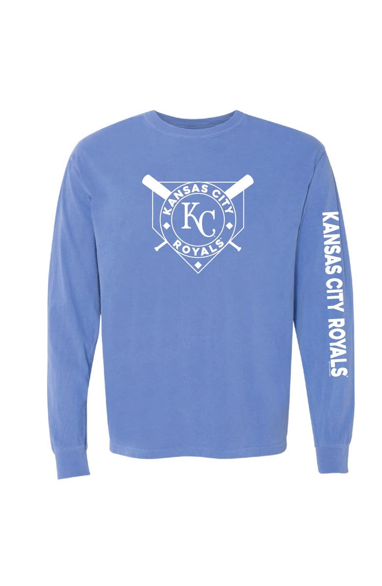 SOFT AS A GRAPE Women's Soft as a Grape Royal Kansas City Royals Pigment Dye Long Sleeve T-Shirt, Main, color, 