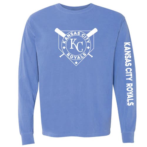 Soft As A Grape Royal Los Angeles Dodgers Pigment Dye Long Sleeve T-shirt In Blue