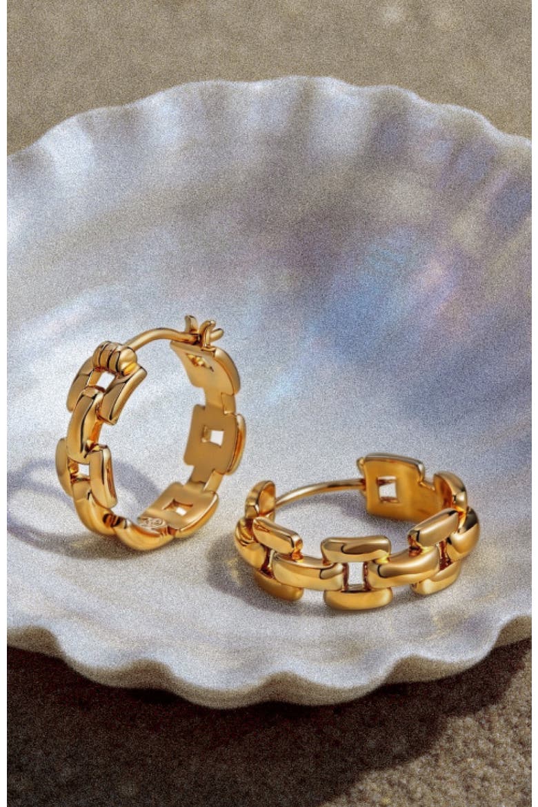Rome Chain Earrings, Alternate, color, Gold