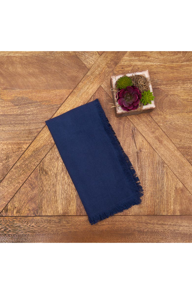 C&F Home Frayed Vintage Indigo Napkin Set of 6, Alternate, color, Blue