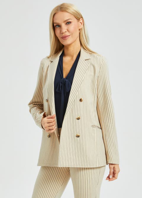 Double Breasted Blazer Stretch Ponte