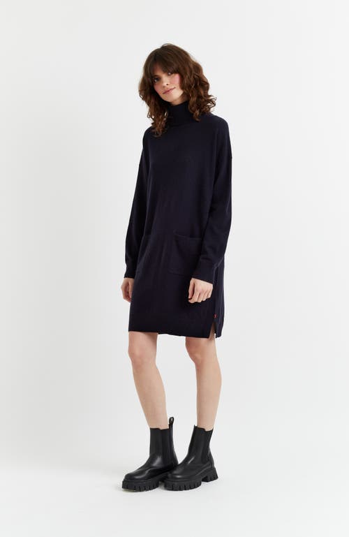 Chinti & Parker Cashmere Rollneck Dress In Blue