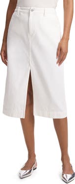 Theory Front Slit Denim Midi Skirt