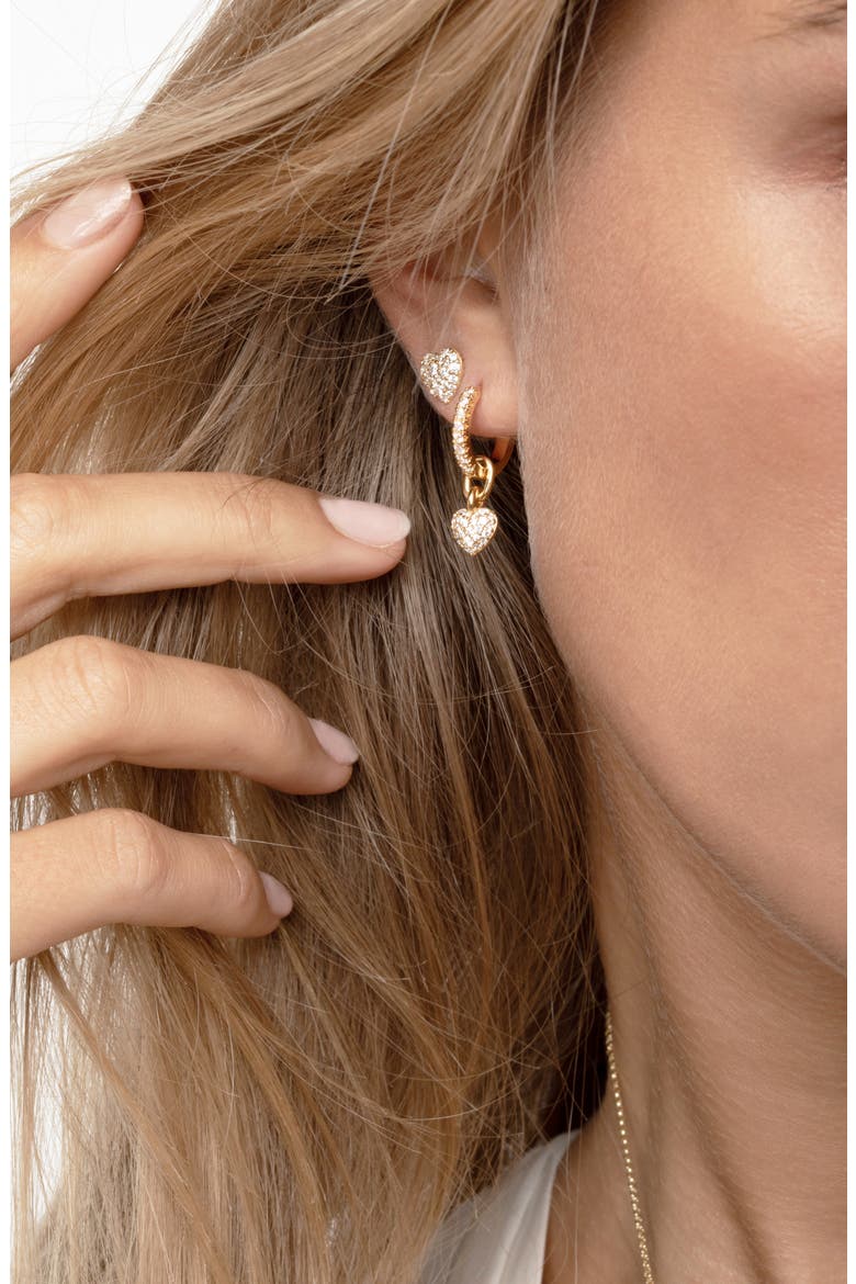 Caro Earrings, Alternate, color, 925 Sterling silver/White