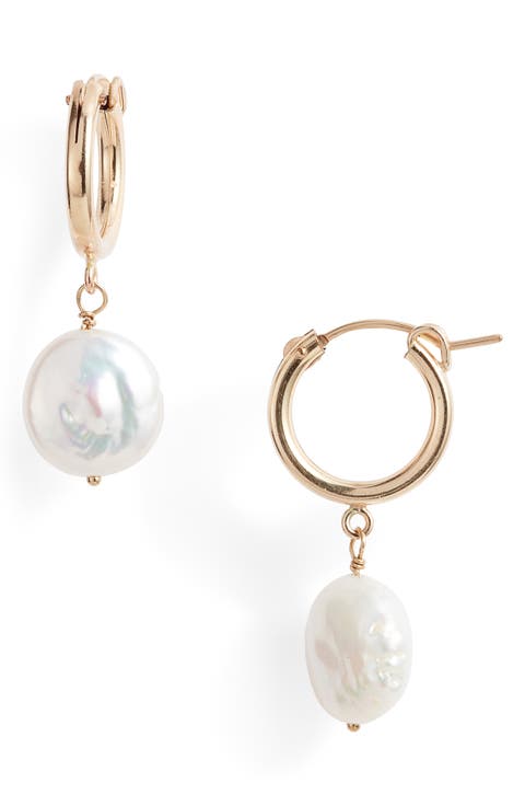 Lucia Cultured Pearl Huggie Earrings