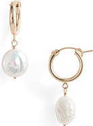 Nashelle Lucia Cultured Pearl Huggie Earrings