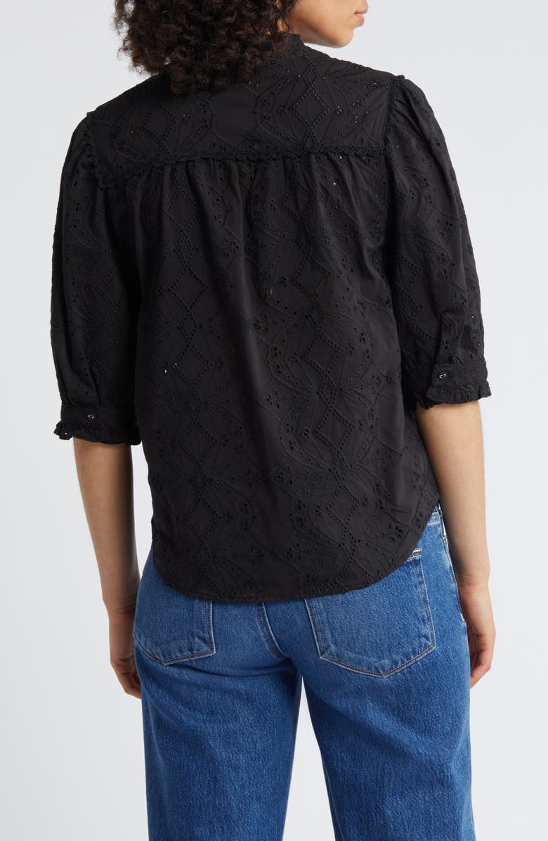 Wit & Wisdom Embroidered Eyelet Button-Up Shirt, Alternate, color,