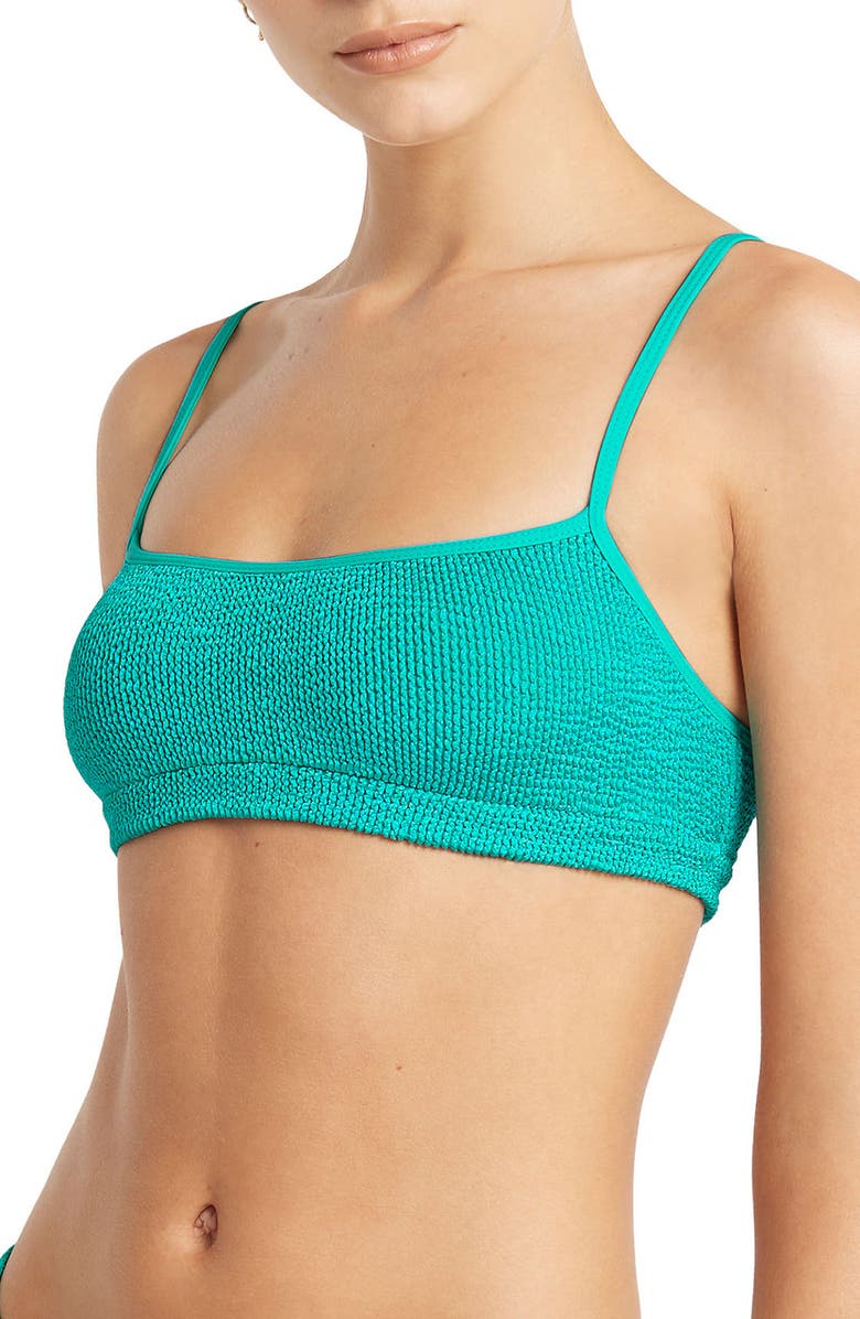 bond-eye Saint Crop Bikini Top, Alternate, color, Turquoise Shimmer