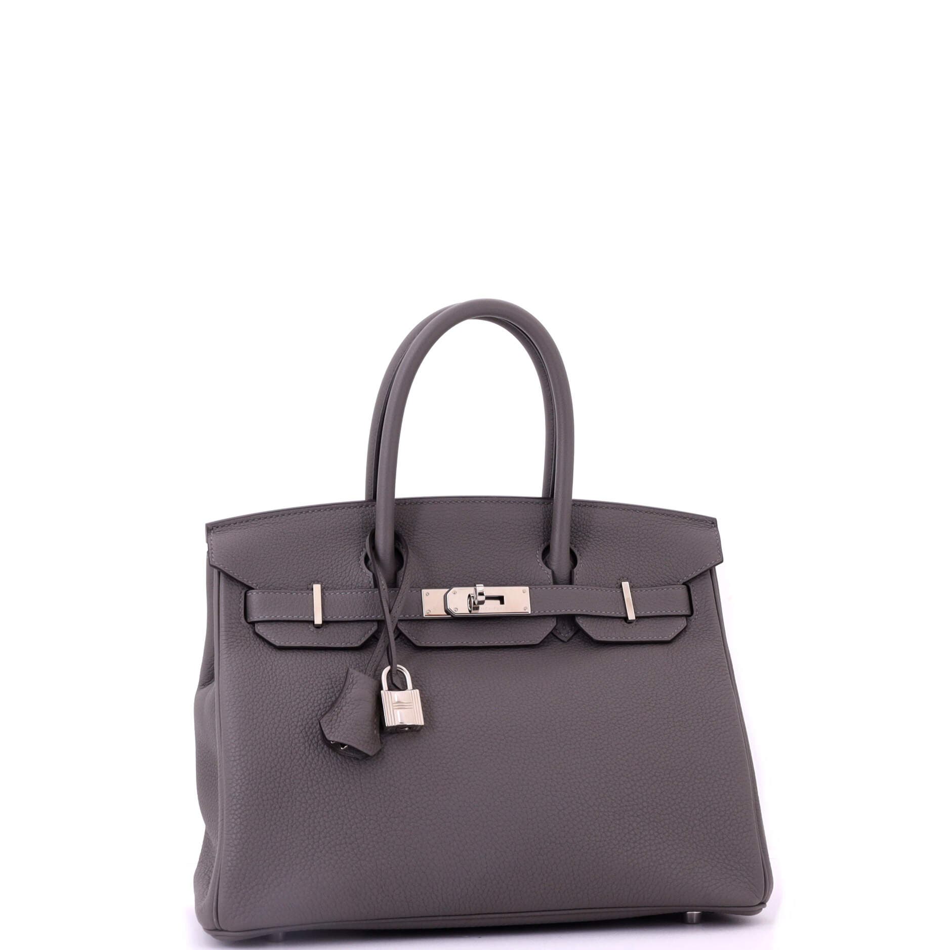 Pre-Owned Hermes Birkin Handbag Grey Togo with Palladium Hardware 30, Alternate, color, 