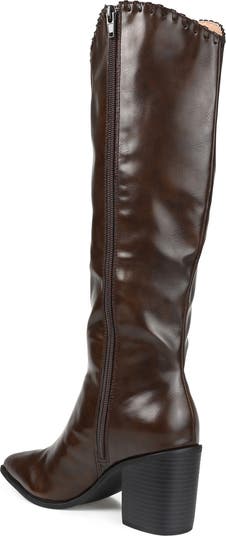 Daria Whipstitch Tall Vegan Leather Western Boot