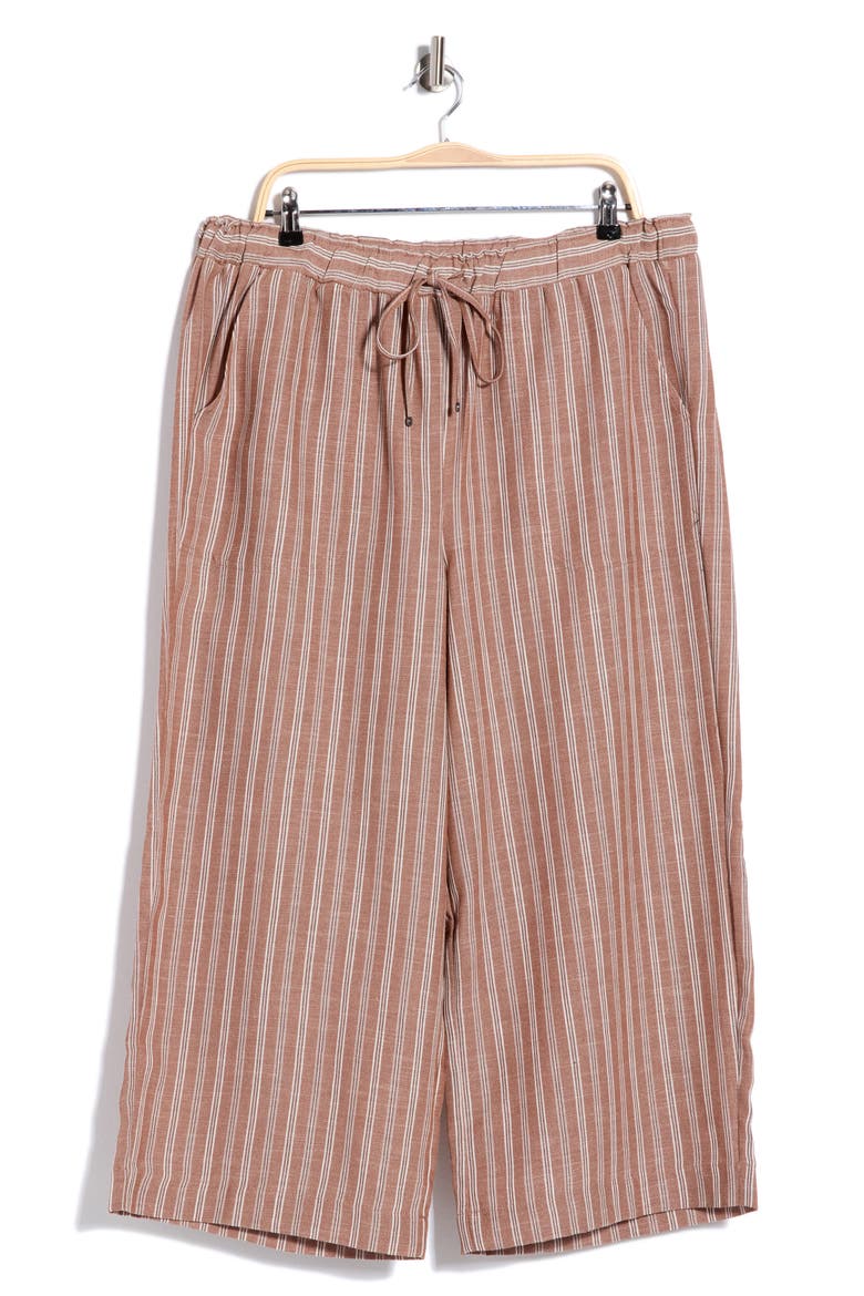 Dropped Drawstring Pants, Main, color, MOCHA STRIPE