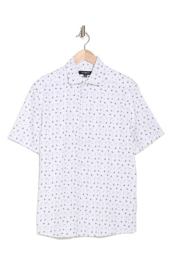 Westzeroone Arlo Short Sleeve Button-up Shirt In Coral