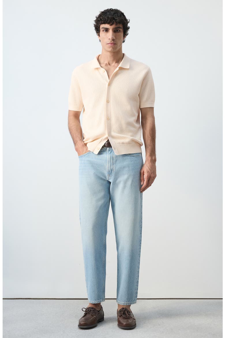 Cotton Piqué Button-Up Shirt, Alternate, color, OFF WHITE
