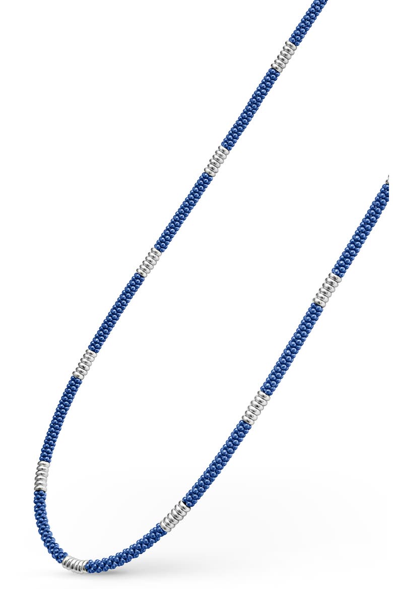 Blue Caviar Ceramic Beaded Necklace, Alternate, color, BLUE