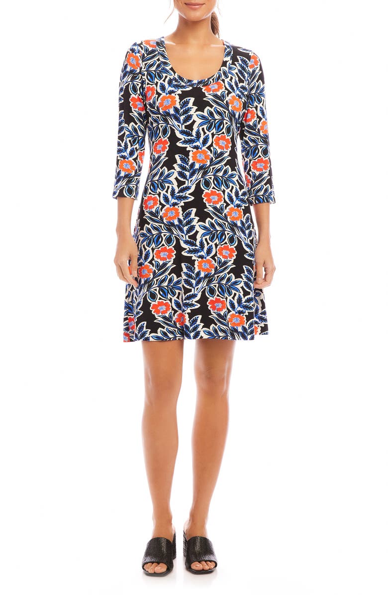 Karen Kane Floral Print Jersey Dress, Main, color, Floral Print