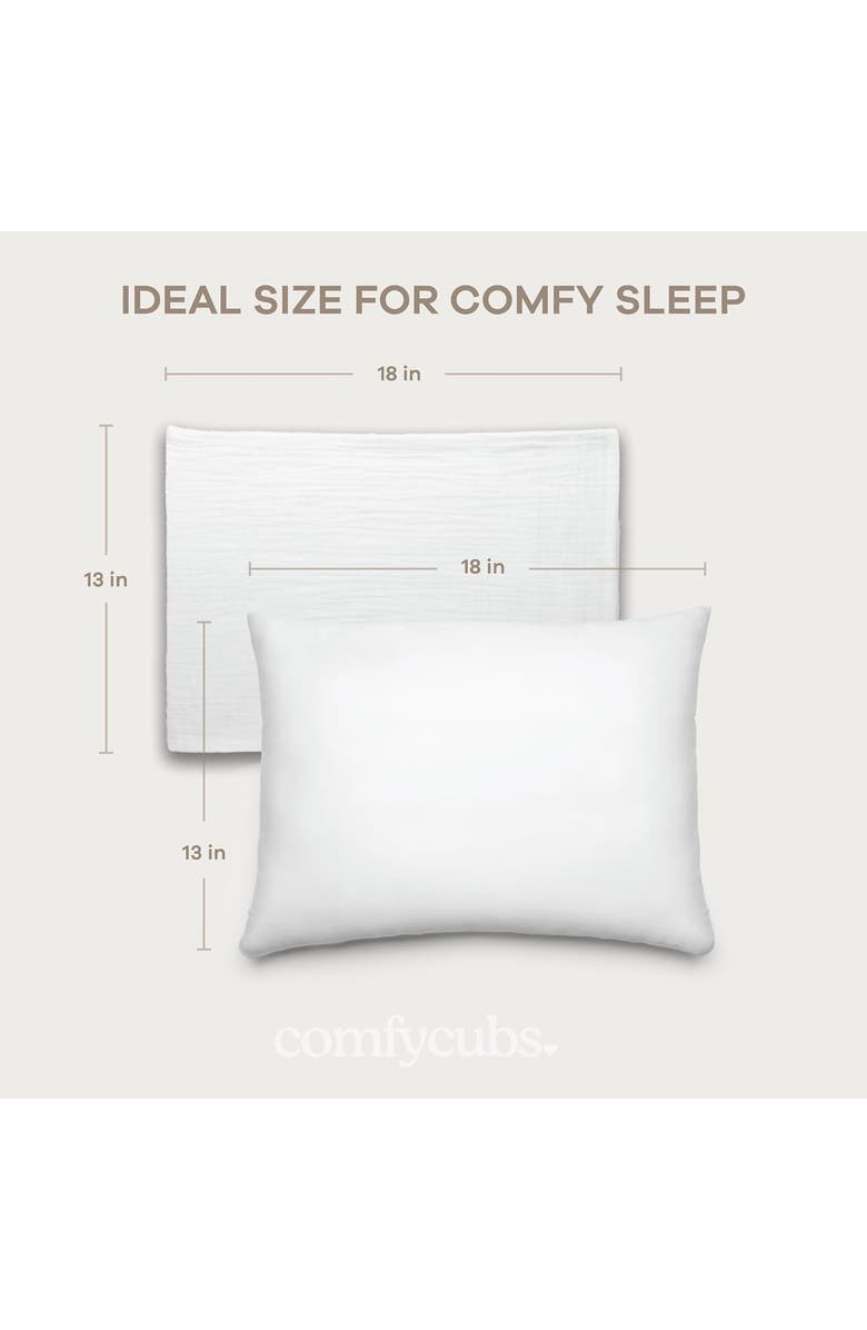 Comfy Cubs Toddler Pillows with Soft Muslin Pillow Case, Alternate, color, White
