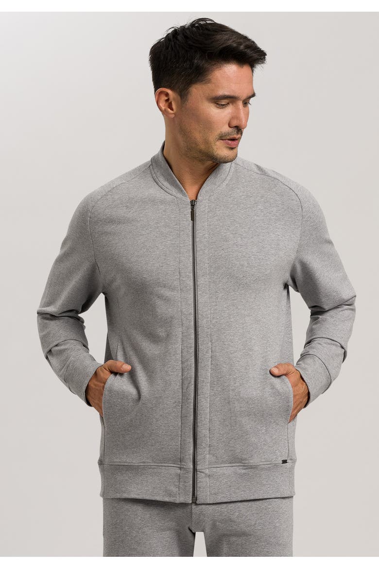 Living Cotton Zip-Up Jacket, Alternate, color, Grey Melange