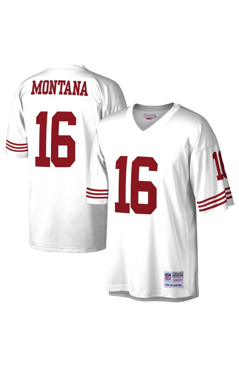 Mitchell & Ness Men's Mitchell & Ness Joe Montana White San Francisco 49ers Legacy Replica Jersey, Main, color, 