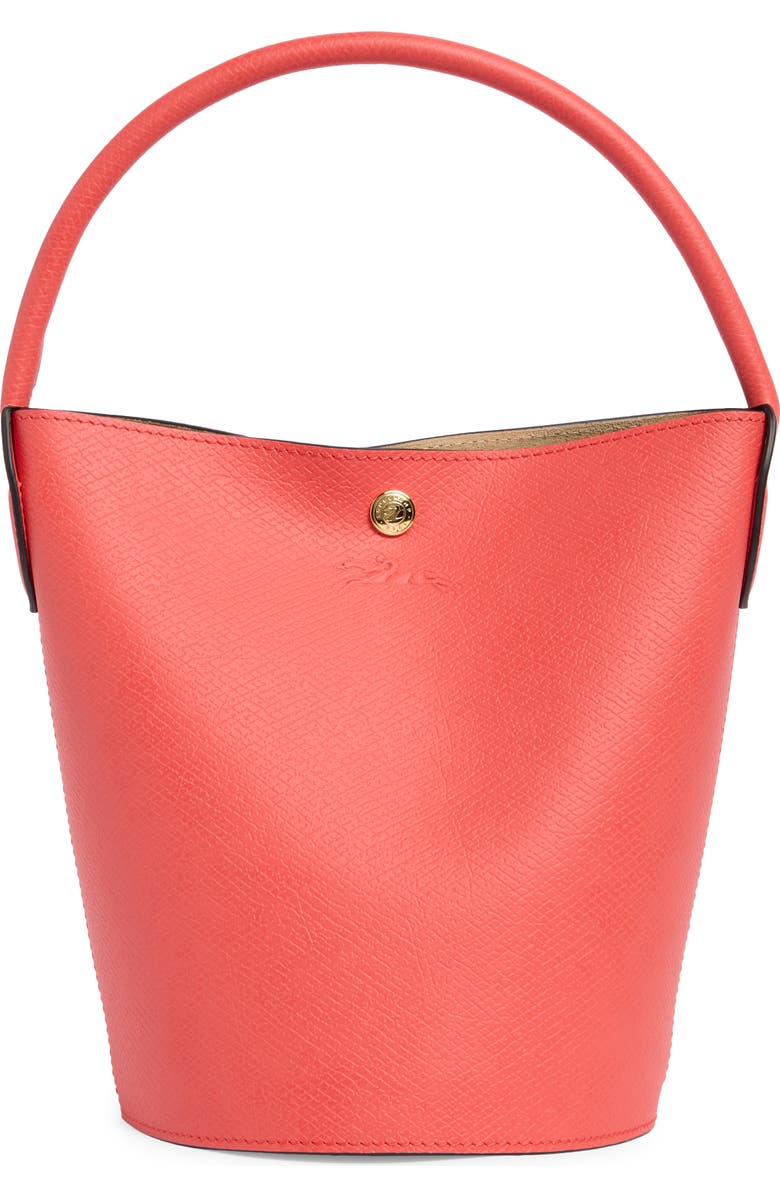 Longchamp Épure Leather Bucket Bag, Main, color, Strawberry