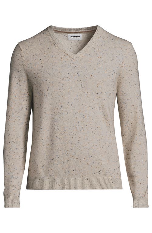 Lands' End Fine Gauge Cashmere V-neck Sweater In Gray