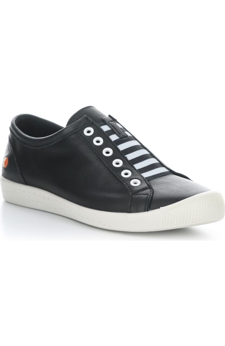 Softinos by Fly London Irit Low Top Sneaker, Main, color, Black Smooth Leather