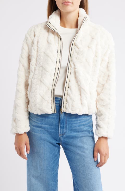 Textured Faux Fur Jacket