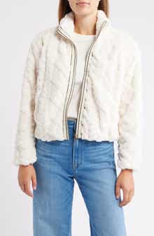CITY BLUES Textured Faux Fur Jacket