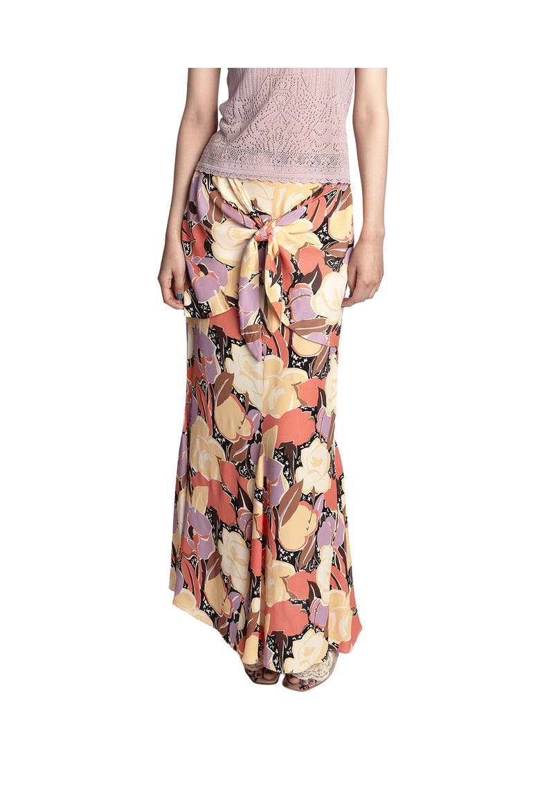 Desert Bloom Crepe Skirt, Main, color, SUNSET MULTI